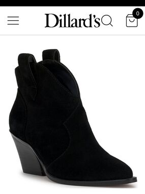 Jessica Simpson Black Suede Western-Inspired Ankle Boot